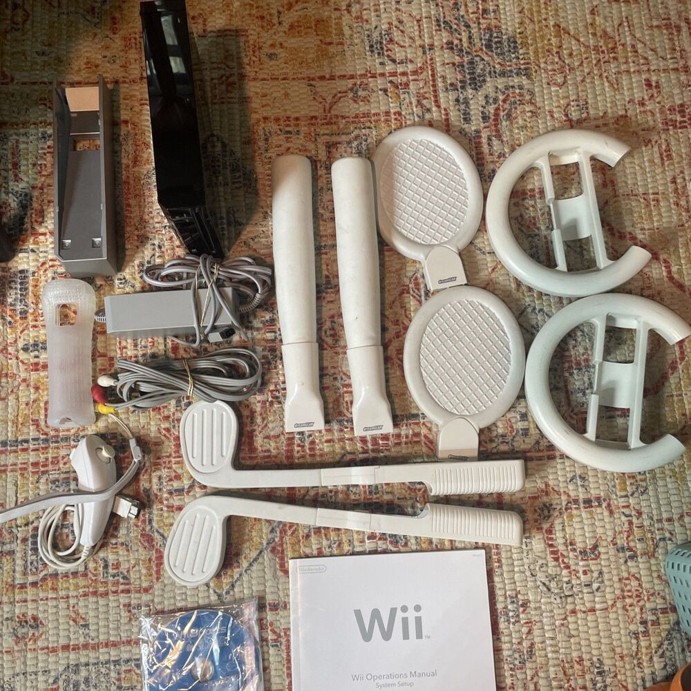 HUGE Nintendo Wii Console Bundle Lot With Wii SPORTS Game! Tested